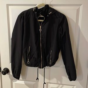 Black bomber jacket